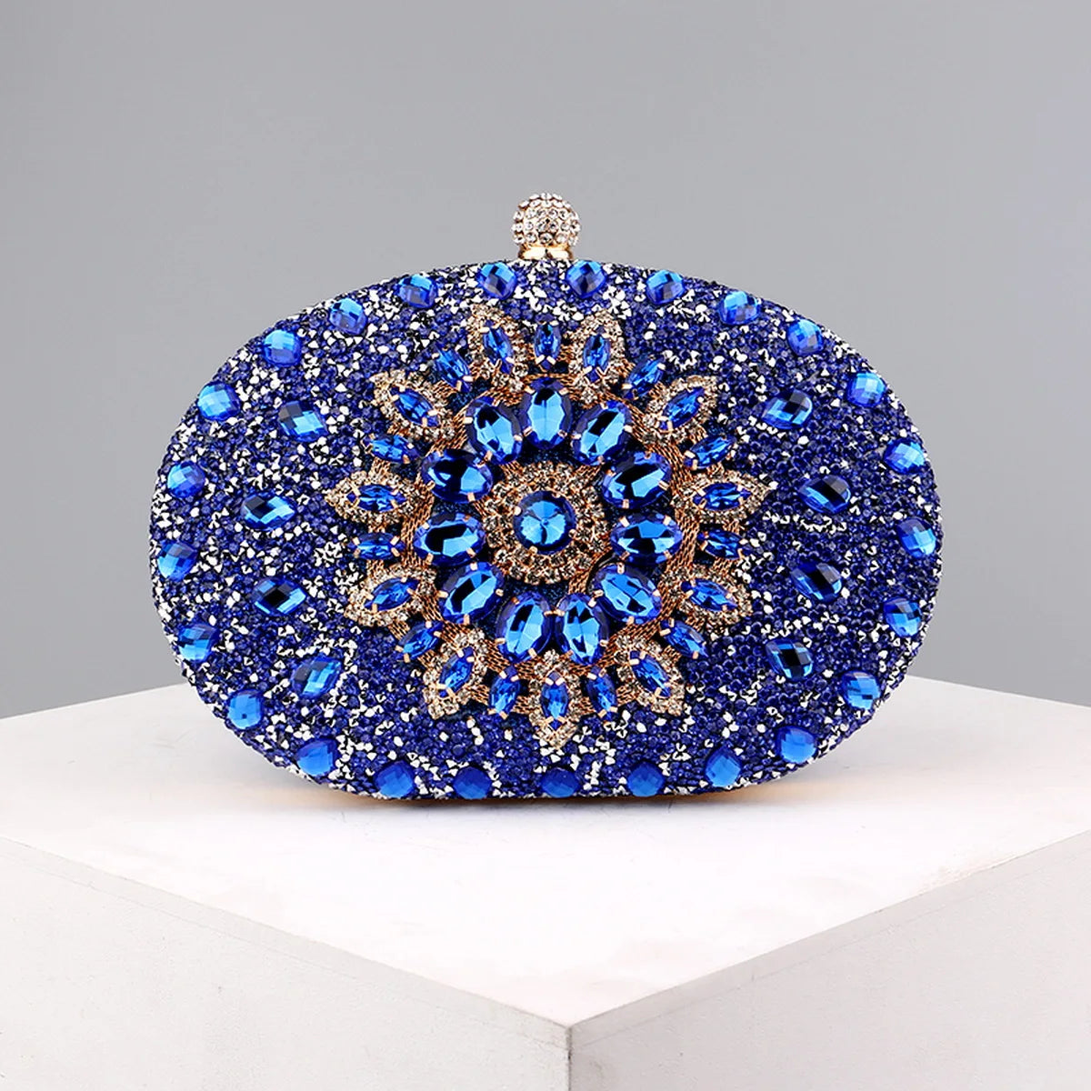 Flower Rhinestone Evening Clutch