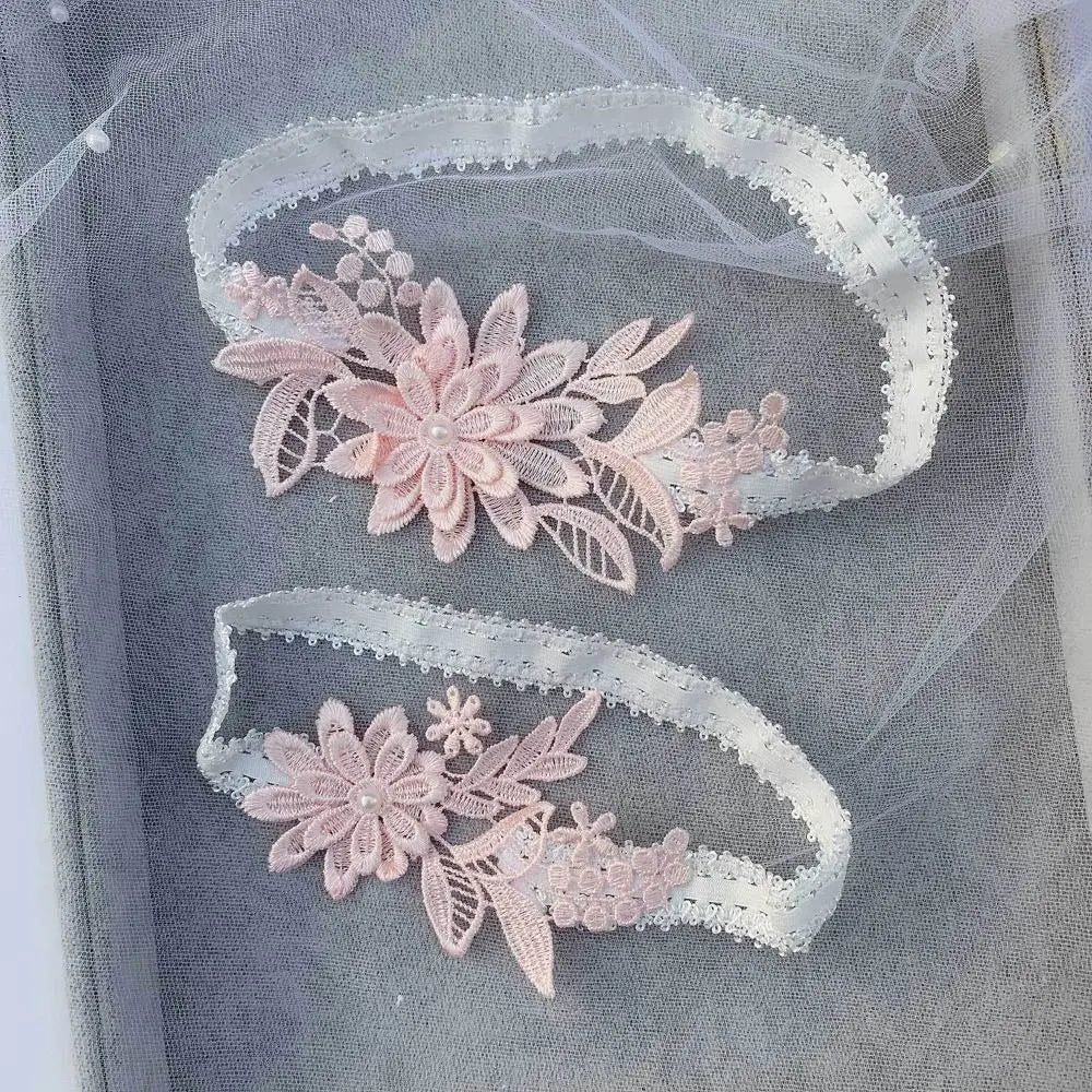 Fashion Polyester Wedding Garter Lace Embroidery Floral Bridal Thigh Ring Leg Ring Bridal