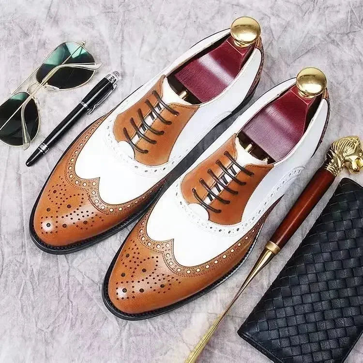 Designer's Classic Men's Formal Shoes, Lace Up Shoes, Plus Size Pointed Business Casual Comfortable Men's Wedding Formal Shoes