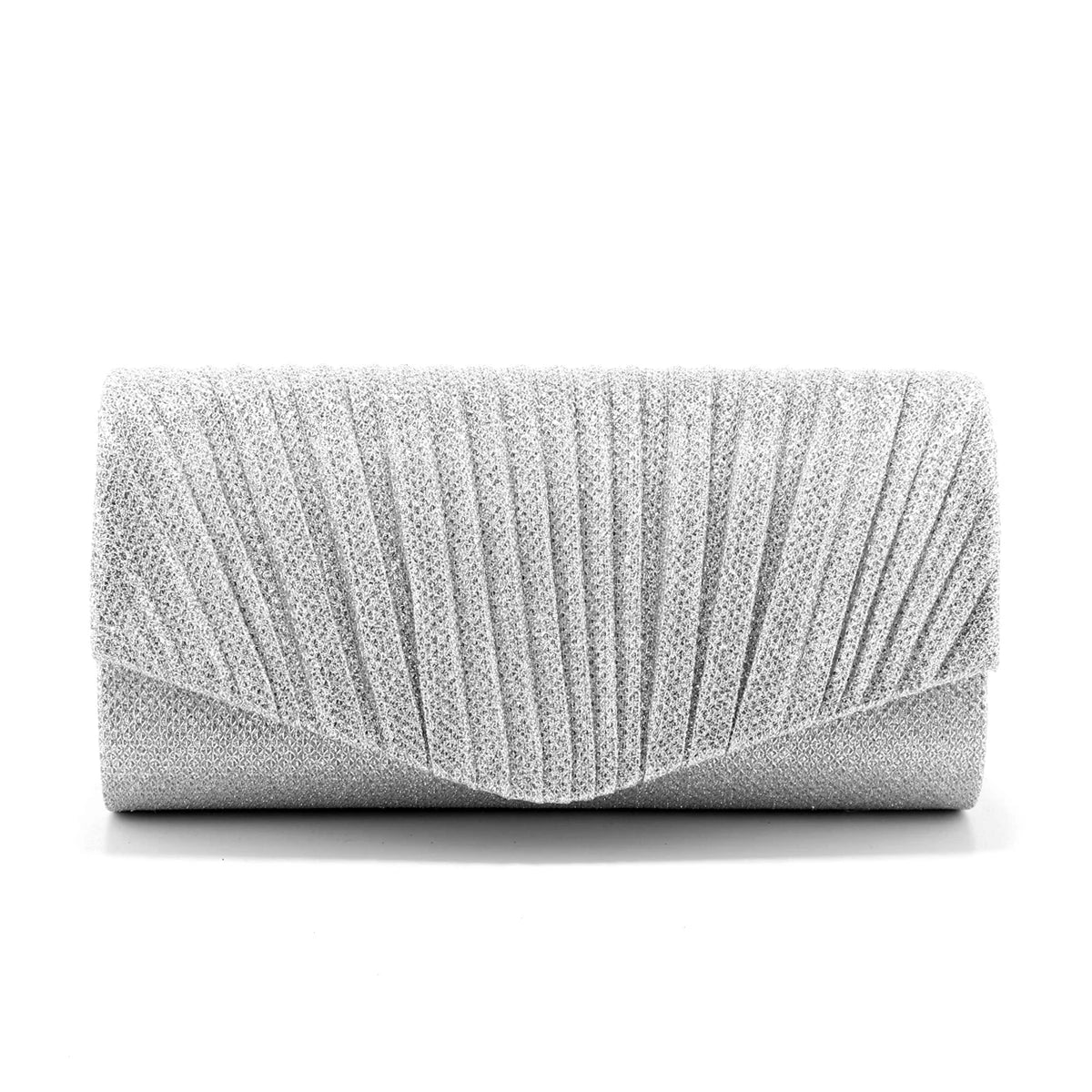 Ruched Sequined Envelope Clutch