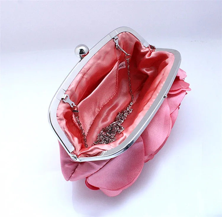 Fashion Flower Clutch Bag Women Wedding Handbag Bridal Clutch Purse Evening Dress Clutches Party Wallet Shoulder Chain Bag