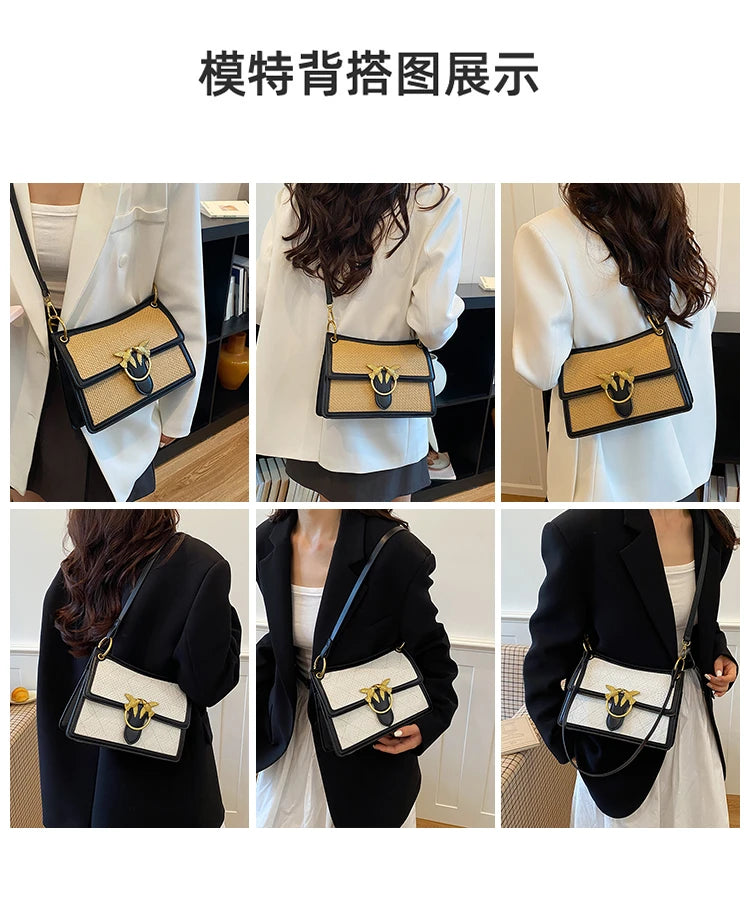Unique Elegant Diaper Bag Leather Ladies Messenger Purse High End Minimalist Trendy Crossbody Handbag