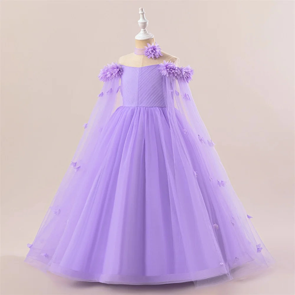 Off-Shoulder Tulle Junior Bridesmaid Dress