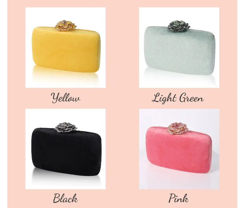 Fuzzy Tote Bag Bridal Party Clutch For Women Luxury Yellow Handbags Wedding Flannel Small Designer Bags Diamond Flower Purses