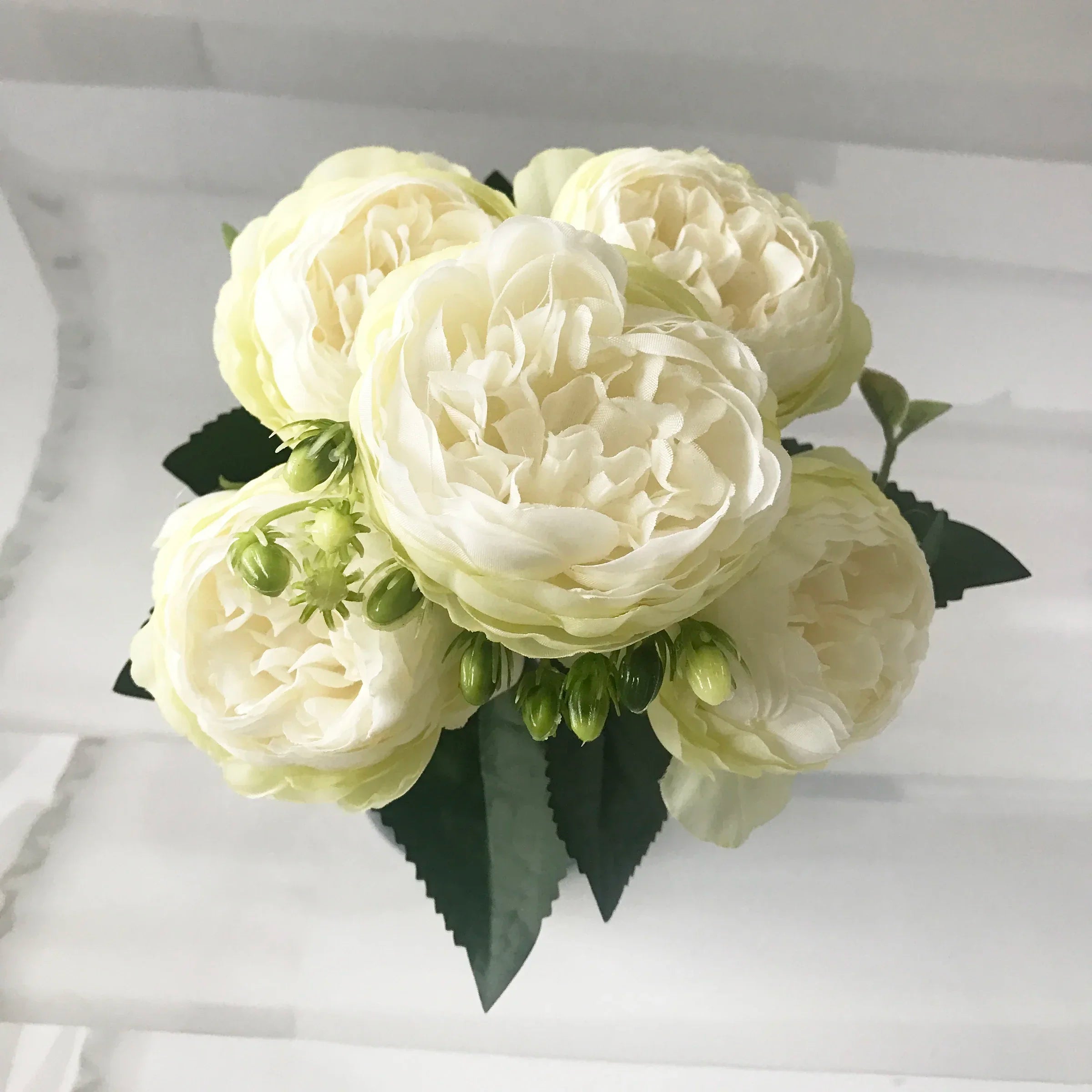 Silk Peony and Gypsophila Bouquet