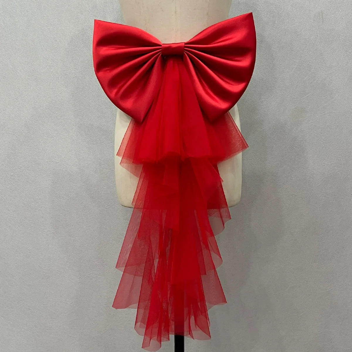 Detachable Satin & Tulle Bow Bridal Belt