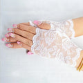 Sexy Bridal Lace Fingerless Gloves For Women Party Dressy Gloves Sunscreen Gloves Girls Mittens Black White Pink Gloves