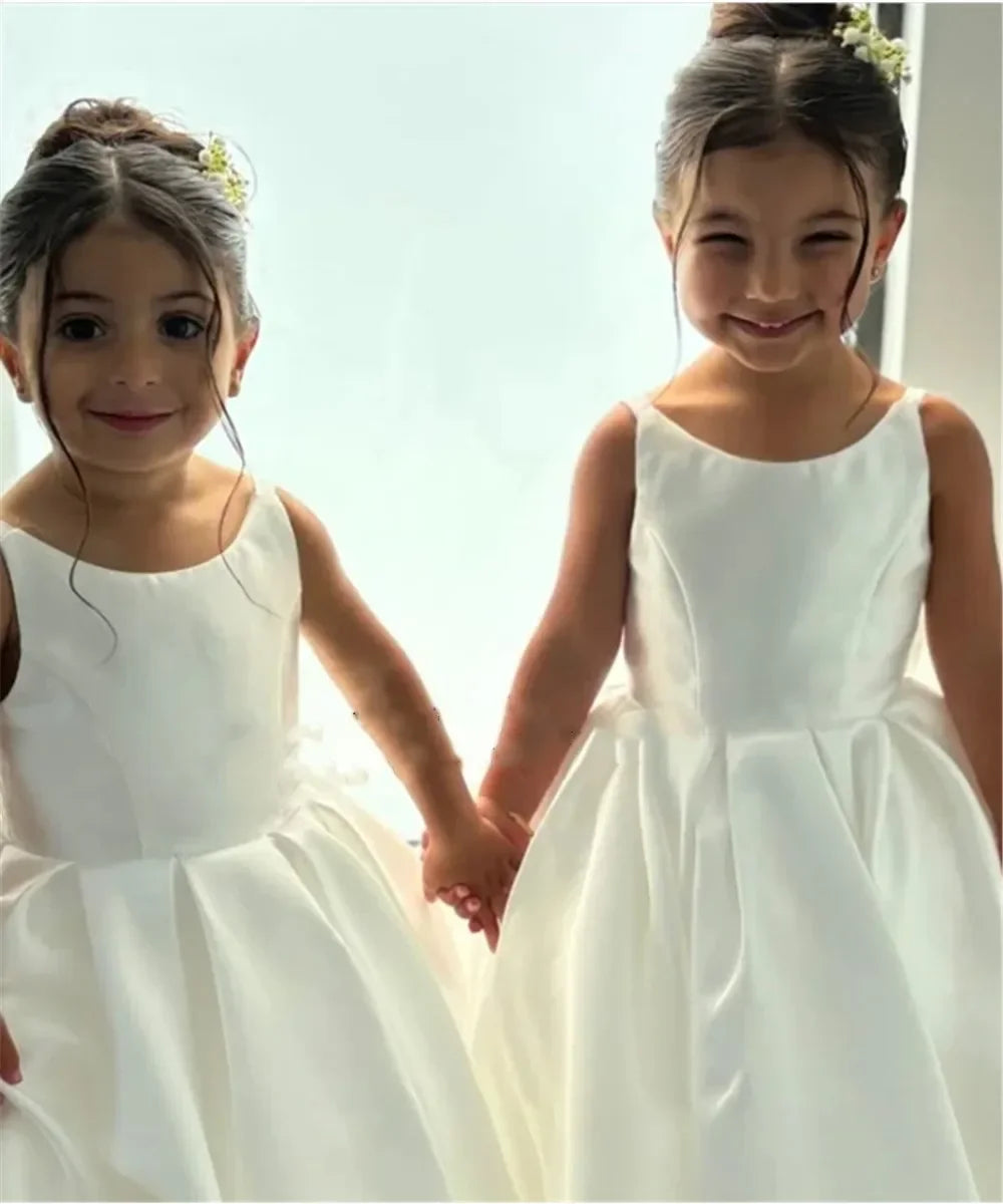 Mermaid Bow-Strap Flower Girl Dress