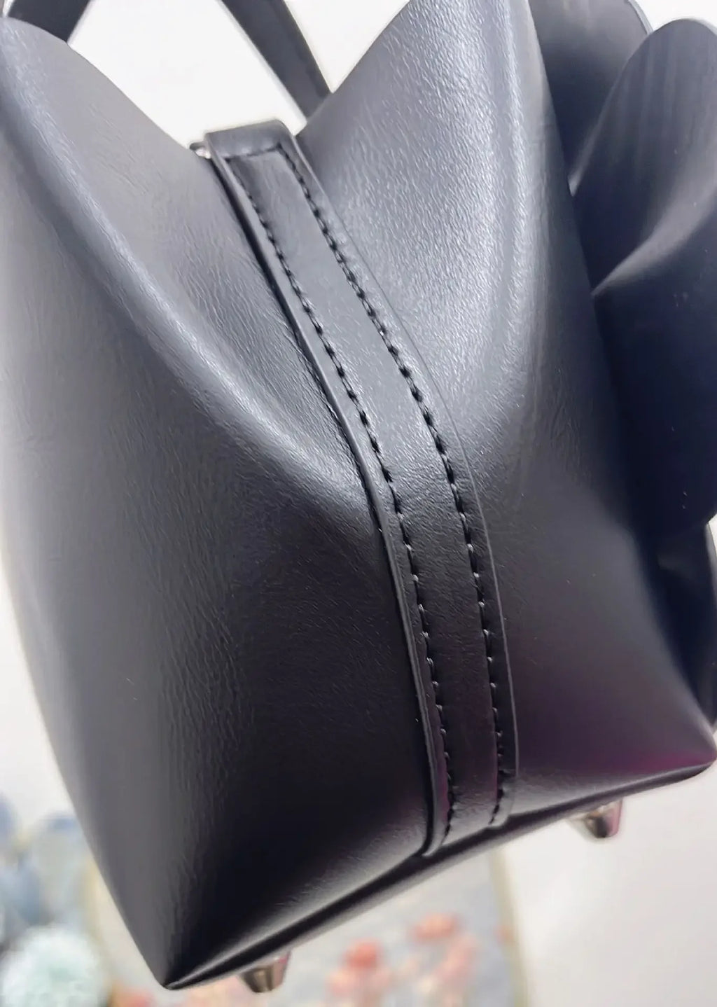 3D Floral Soft PU Leather Women Small Bucket Handbag Wedding Purse Dress Party Evening Bridal Clutch Bag