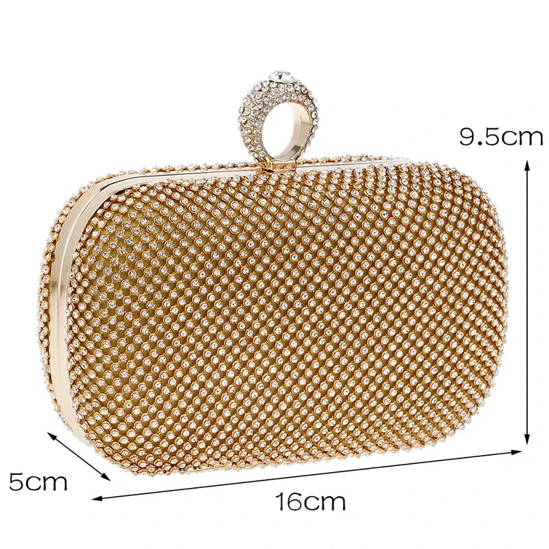 Diamond-Studded Chain Evening Bag