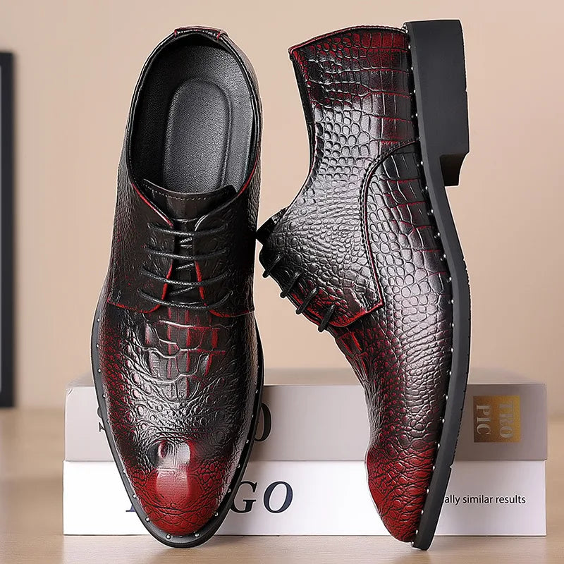Men's Dress Shoes Business Formal Leather Lace Up All Season Comfortable Wedding Shoes Classic Business Casual Durable Footwear