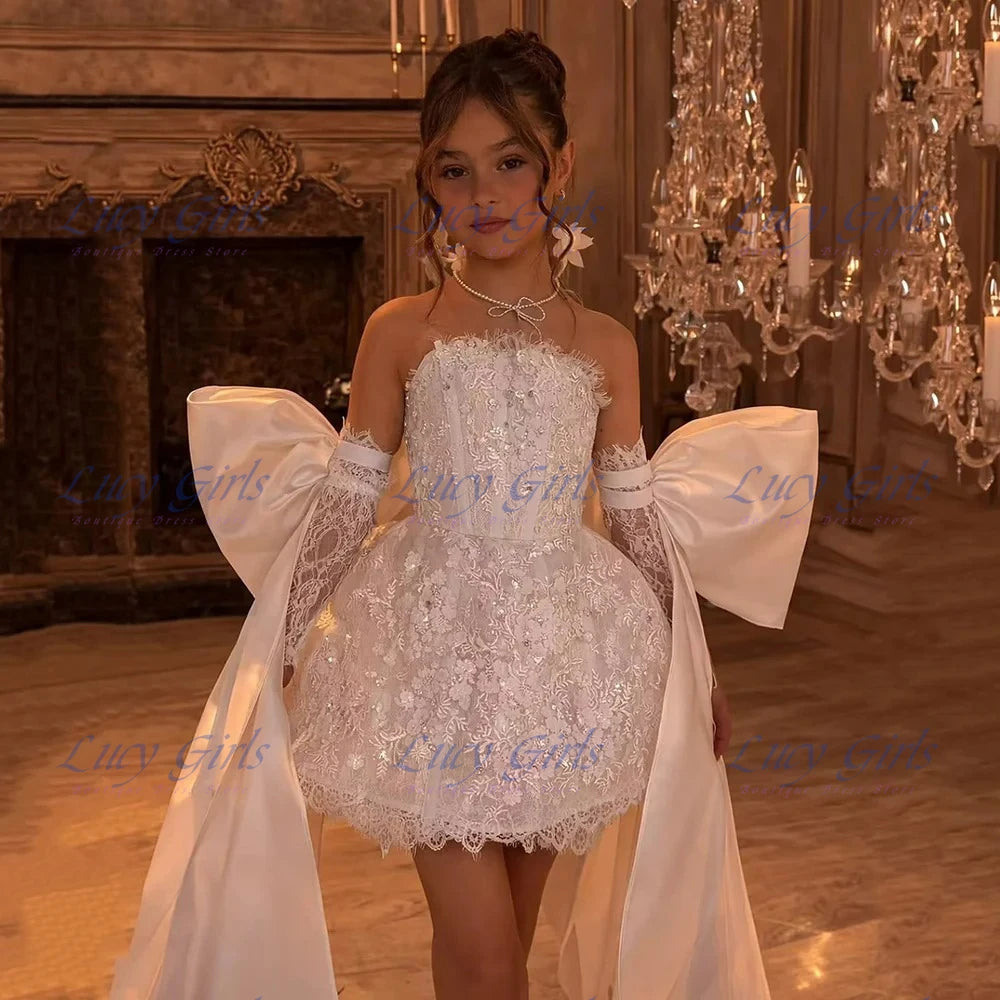 Lace & Satin Flower Girl Dress