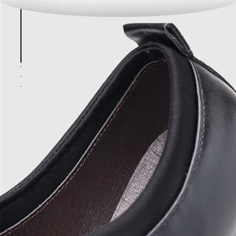 2025 New Men's Formal Shoes Plus Size Moccasins Pointed Toe Man Leather Shoe Classic Wedding Shoes Office Business Casual Shoes