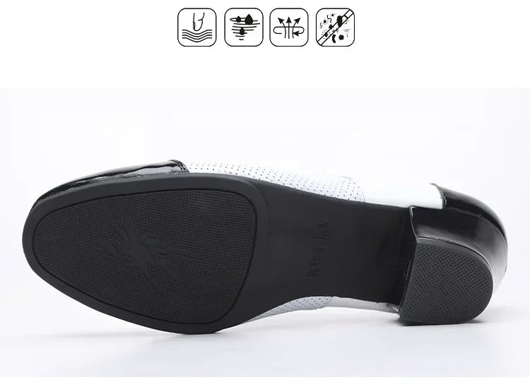 Modern Dance Shoes For Men Soft Performance Leather Breathable Social Latin Dance Square Formal Dress Jazz Dance Shoes Sneakers