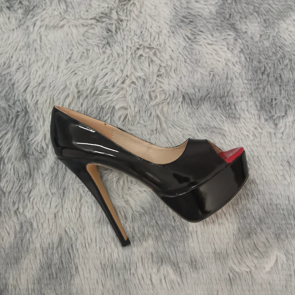 Peep-Toe Platform Stiletto Heels