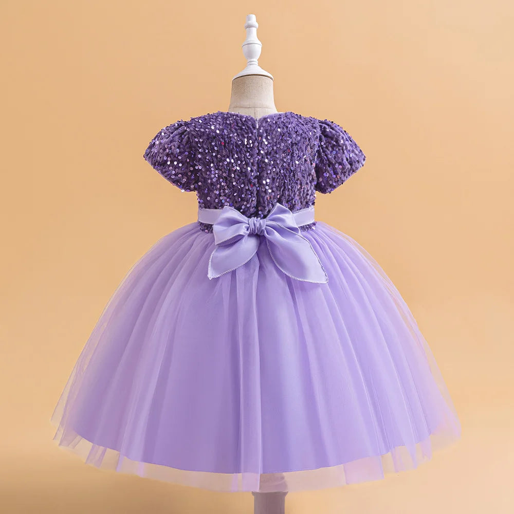 Sequin Bow Party Dress for Girls