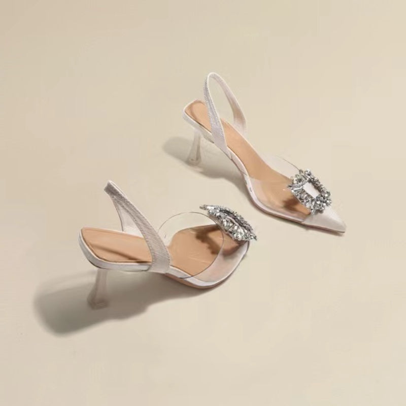 Crystal Banquet Pointed-Toe Heels