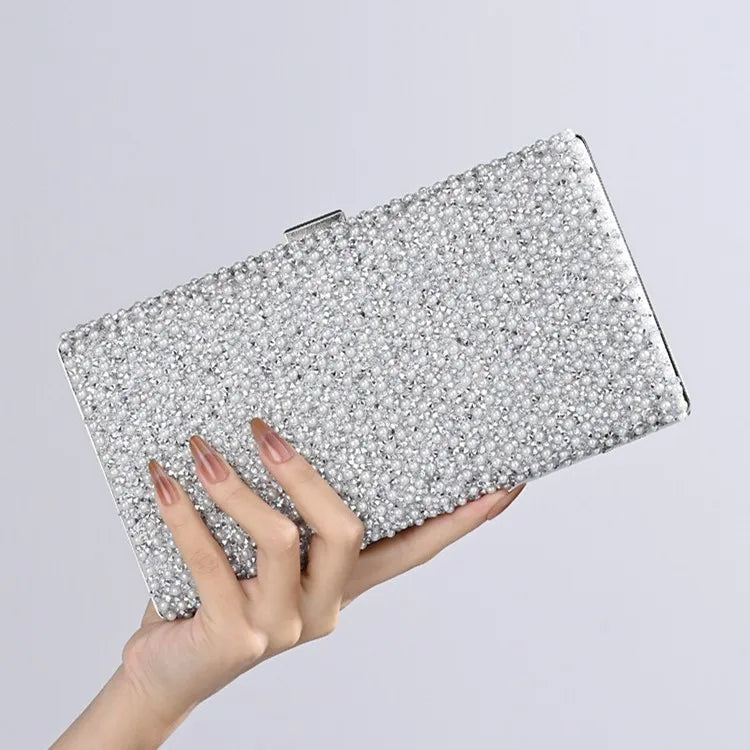 Ladies Evening Bags Clutch Bag Elegant Shiny Hard Metal Buckle Wedding Bridal Dress Evening Bag Banquet Party Handbags