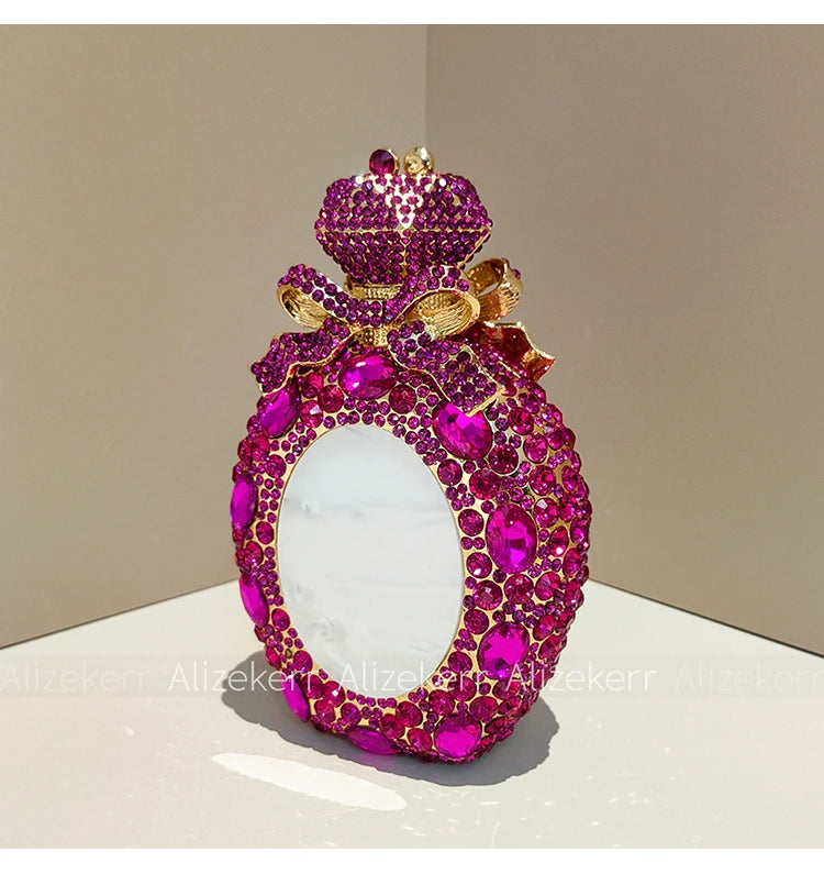 Perfume Bottle Crystal Evening Clutch