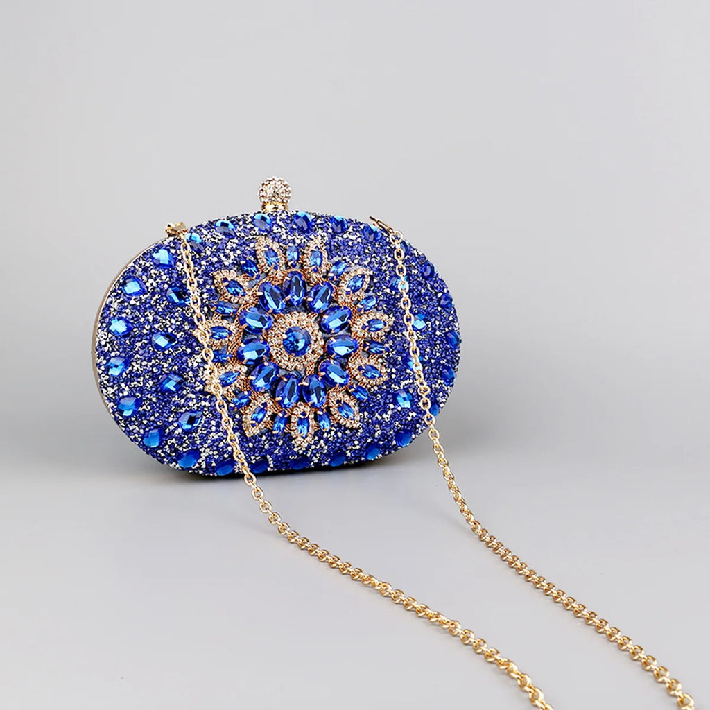 Flower Rhinestone Evening Clutch