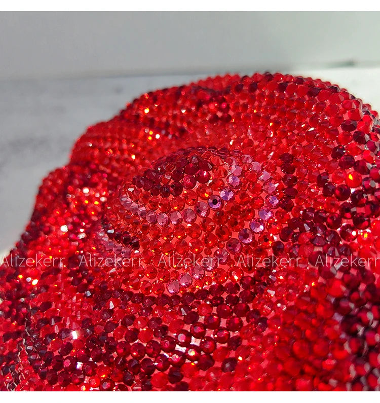 Rose-Shaped Flower Evening Clutch