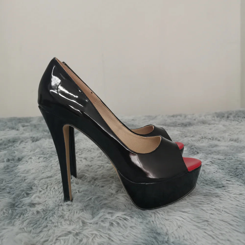 Peep-Toe Platform Stiletto Heels