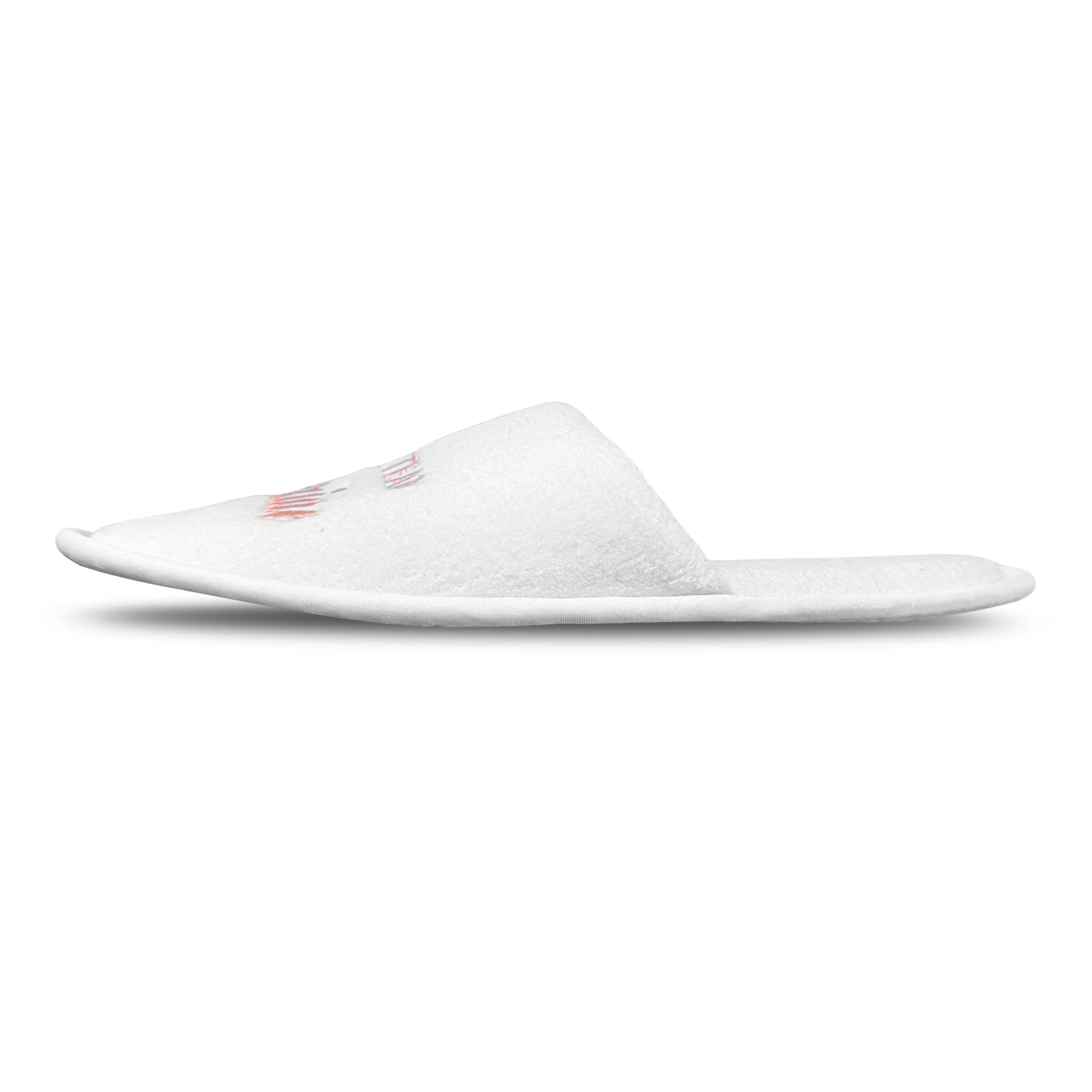 Bridal Party Slippers Set, Close-toe With Golden & Pink Embroidery, Lightweight Plush Cozy Flats, Non-slip Soft Sole For Bride