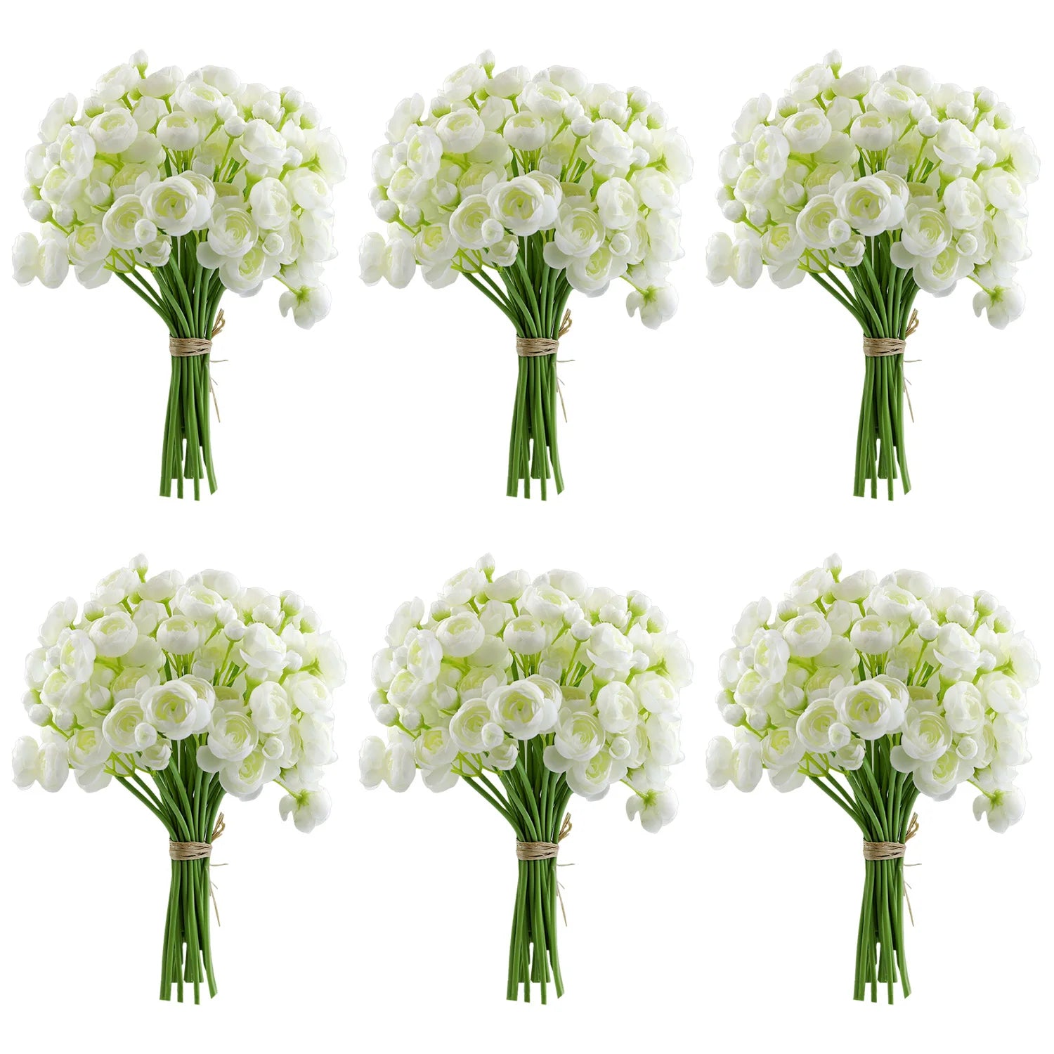 24Pcs Bride Handmade Bouquet Artificial Rose Flowers Wedding Bridesmaids Photography Props Home Decoration Mini Lotus Bouquet