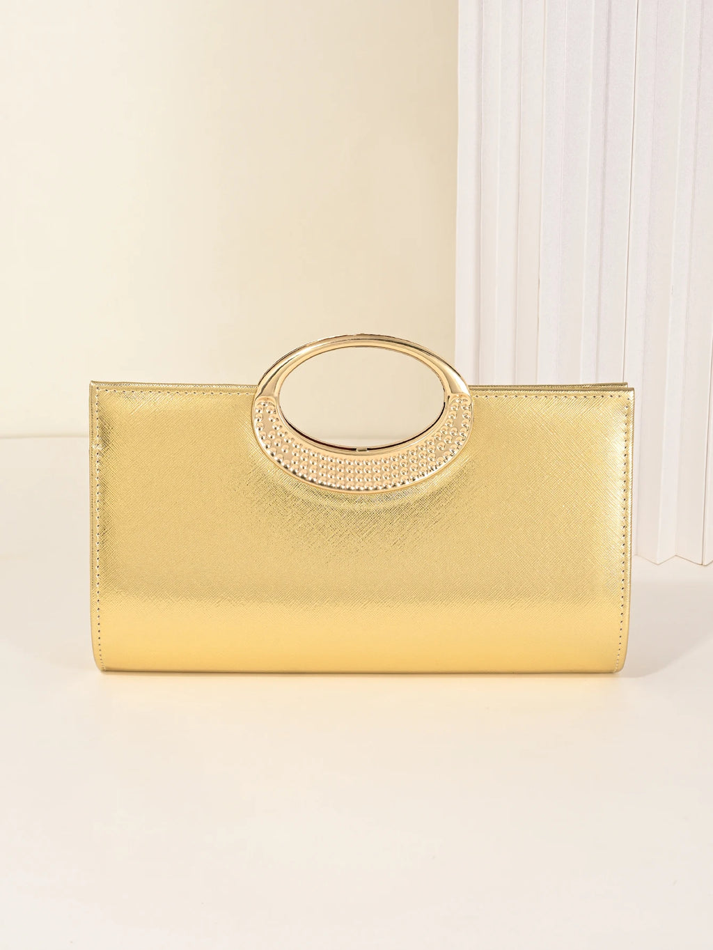 Women's Dinner Bag, European and American Retro Big Ring Clutch, Advanced Texture Diamond Flash Bridal Dinner Bag