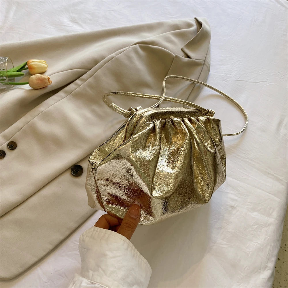 Golden Crossbody Evening Clutch