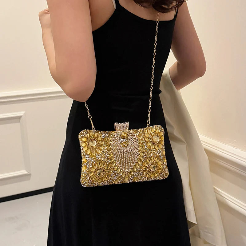 Rhinestone Gemstone Crossbody Clutch