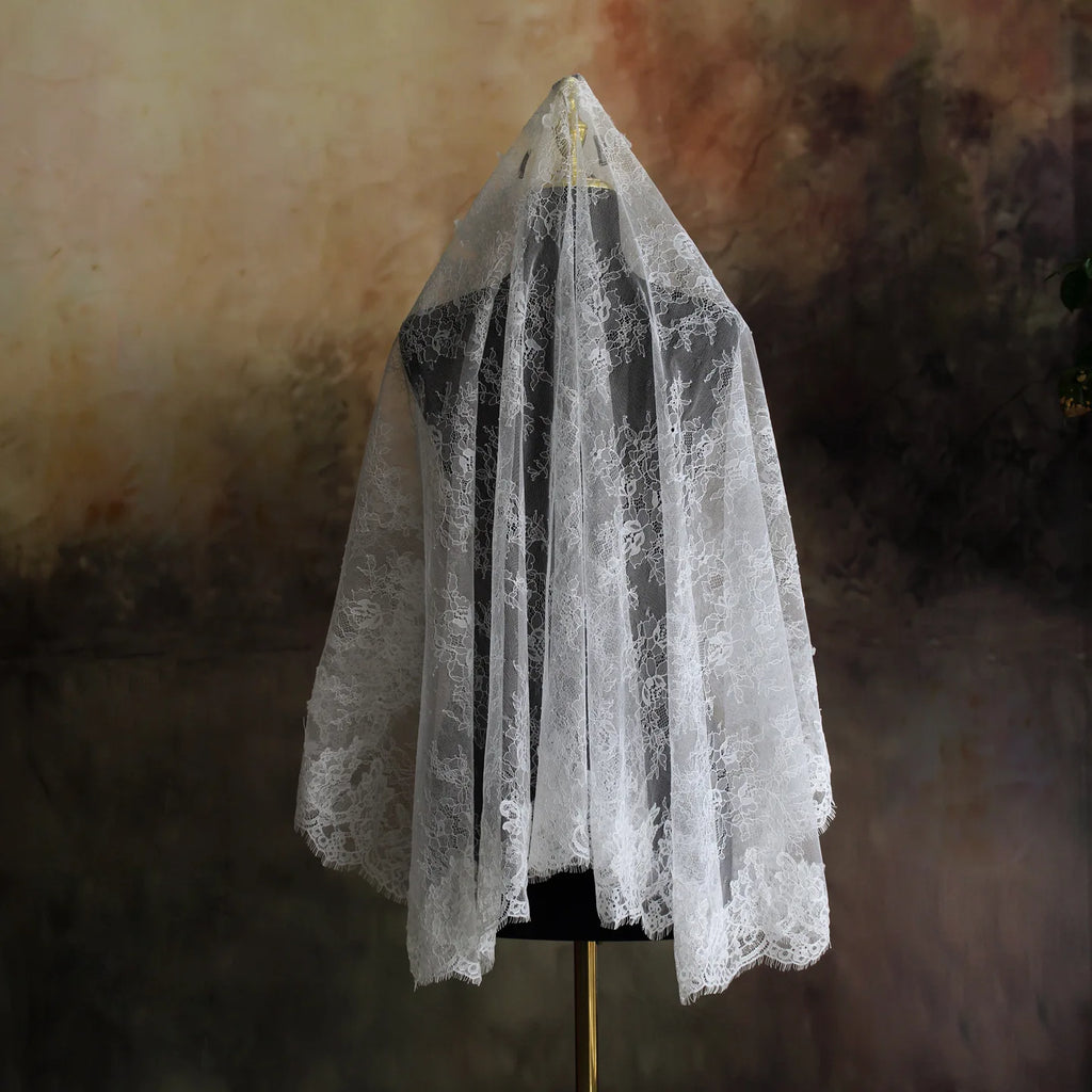 High Quality Wedding Veil Lace Bridal Veils  Short Lace Veils 0.9m*1.5m  Fairy Style Veils L&P DQL Studio