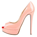 Peep-Toe Platform Stiletto Heels