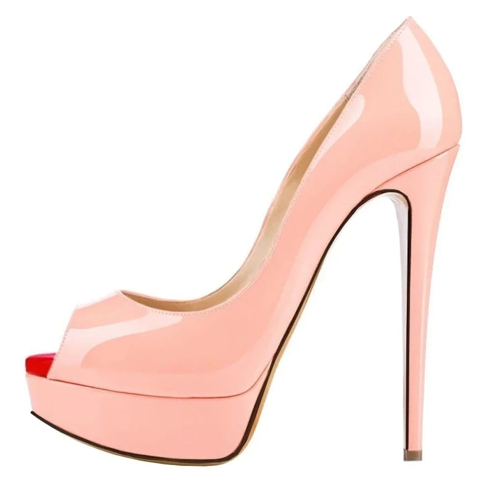 Peep-Toe Platform Stiletto Heels