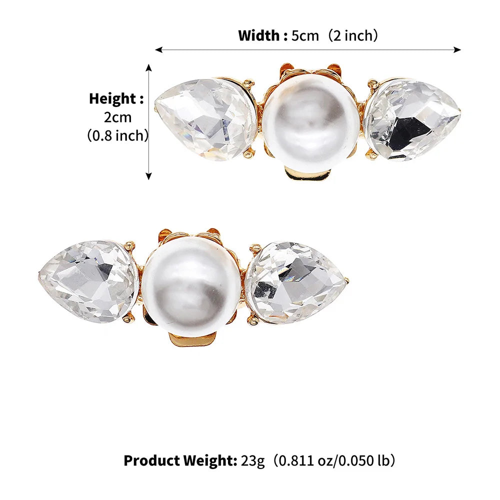 Miallo 2024 Newest Big Austrian Crystal Pearls Handmade Women Bridal Shoe Clips Wedding Alloy Bride Bridesmaid Shoe Buckle