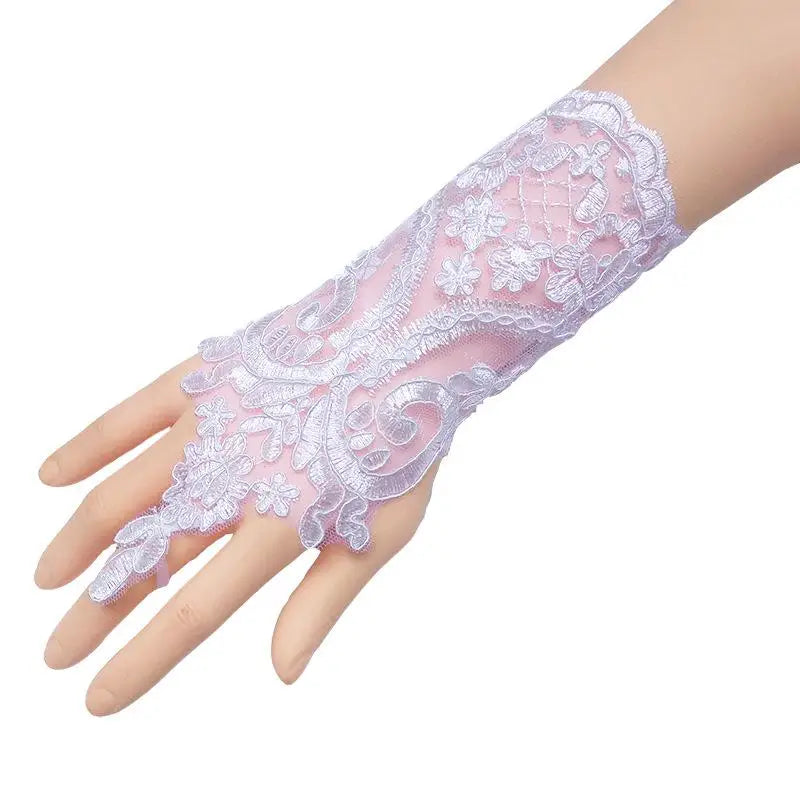 New Women Wedding Fingerless Gloves Lace White Black RED Wedding Gloves Mittens Accessory Girl Party Sexy Gloves Guante