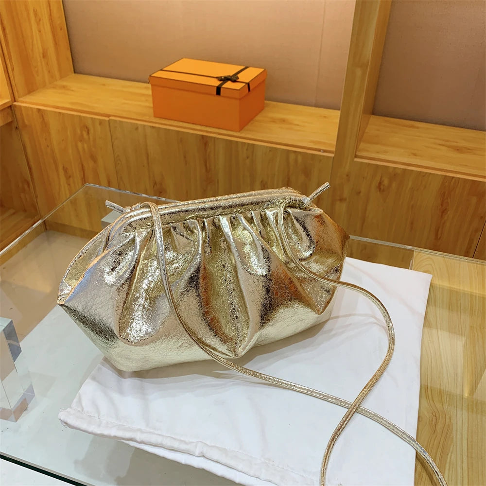 Golden Crossbody Evening Clutch