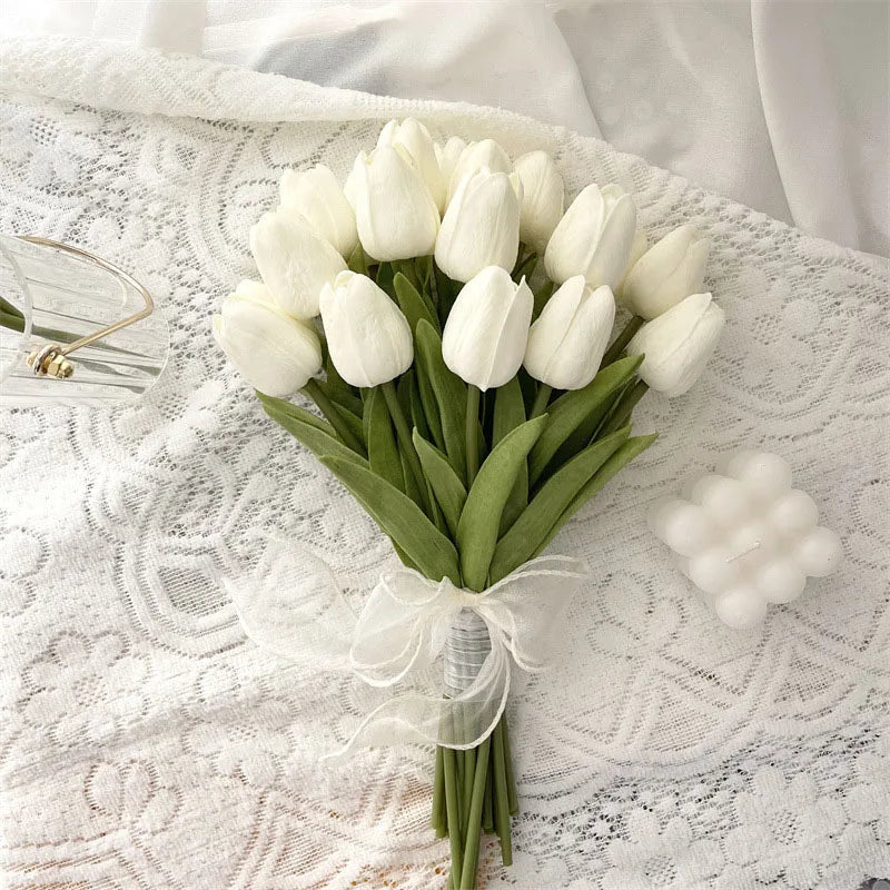 Wedding bouquet bridal bouquet white roses wedding bouquet handmade artificial flower roses
