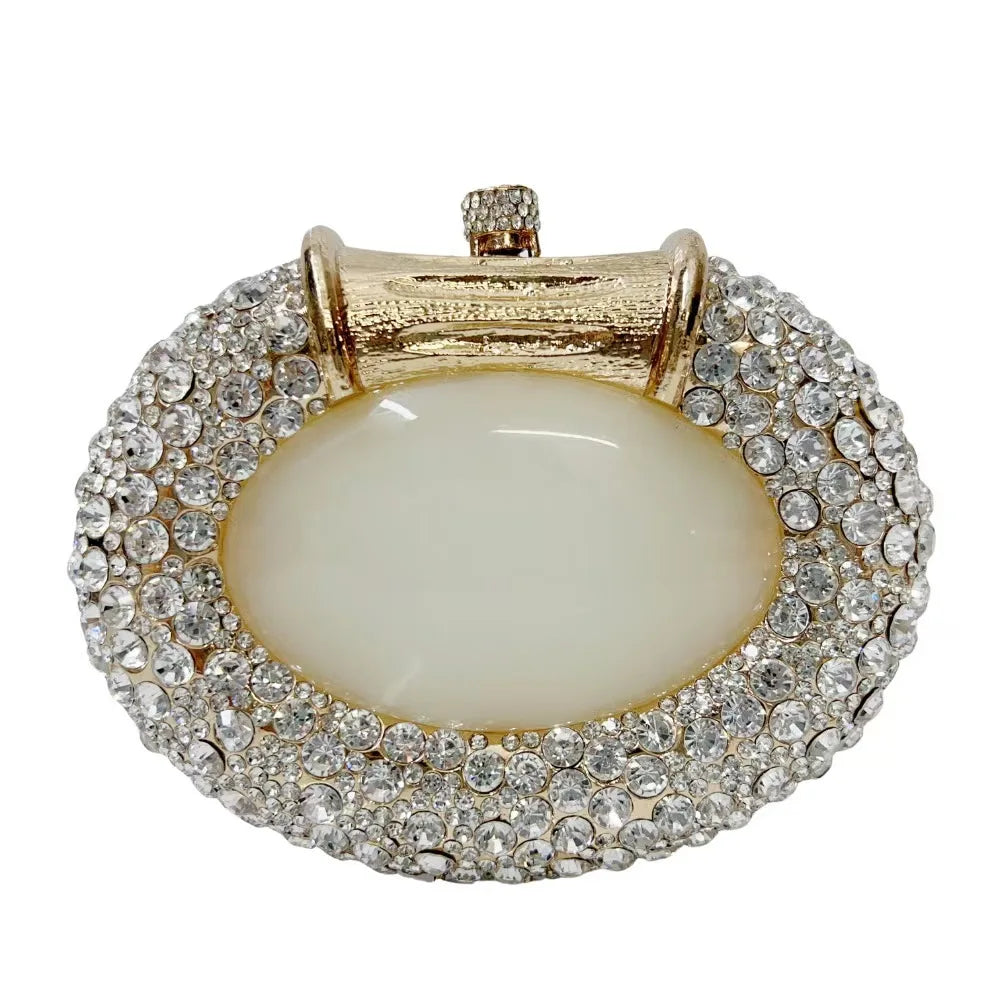 Oval Crystal Bridal Clutch