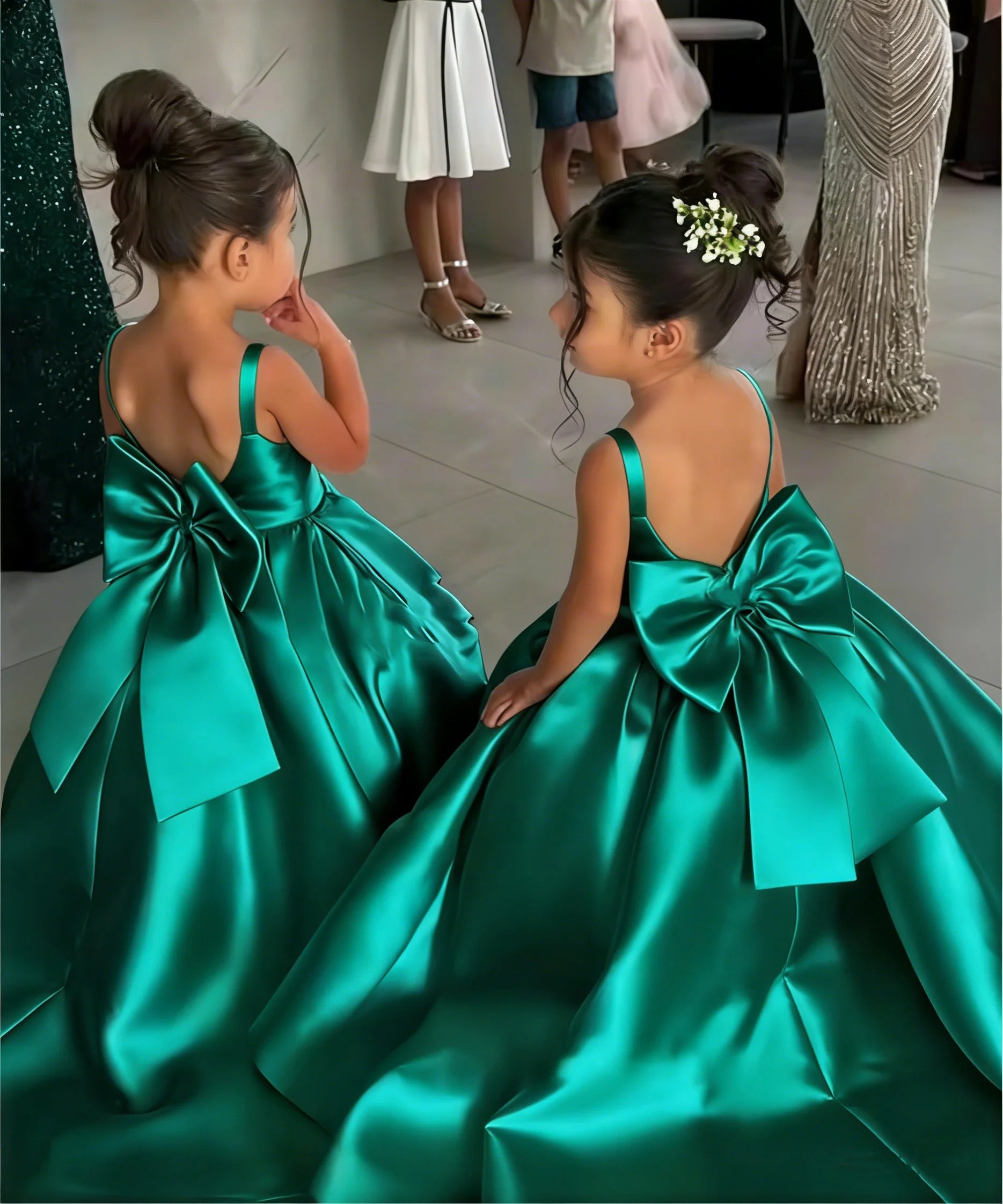 Mermaid Bow-Strap Flower Girl Dress