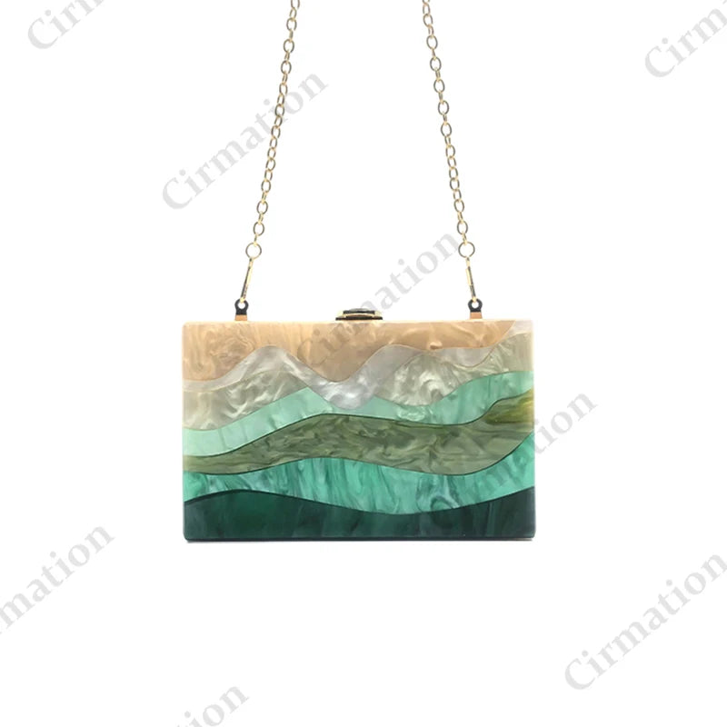 Acrylic Evening Bag Brand Luxury Designer Women New Handbags Boho Bridal Clutch Party Fashion Wallet Elegant Shoulder Crossbody