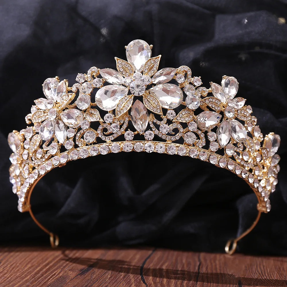 Baroque Crystal Crown Tiara