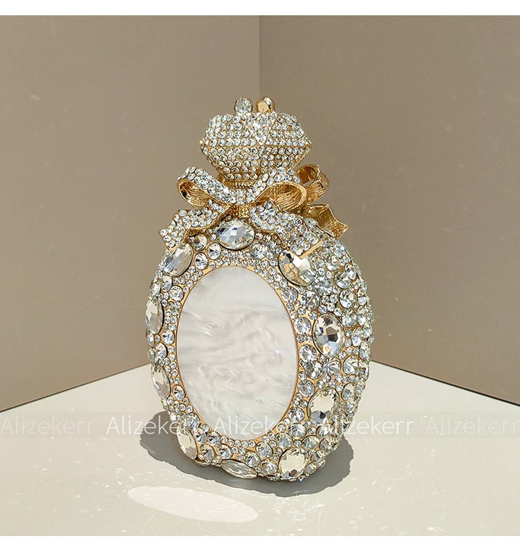 Perfume Bottle Crystal Evening Clutch