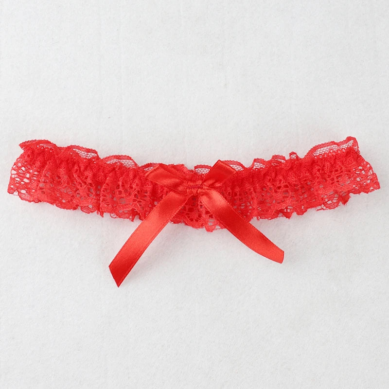 Sexy Fashion Lingerie Wedding Garter Belt Bride Cosplay Party Accessories Bowknot Flower Lace Elastic Leg Ring Bridal Leg Garter