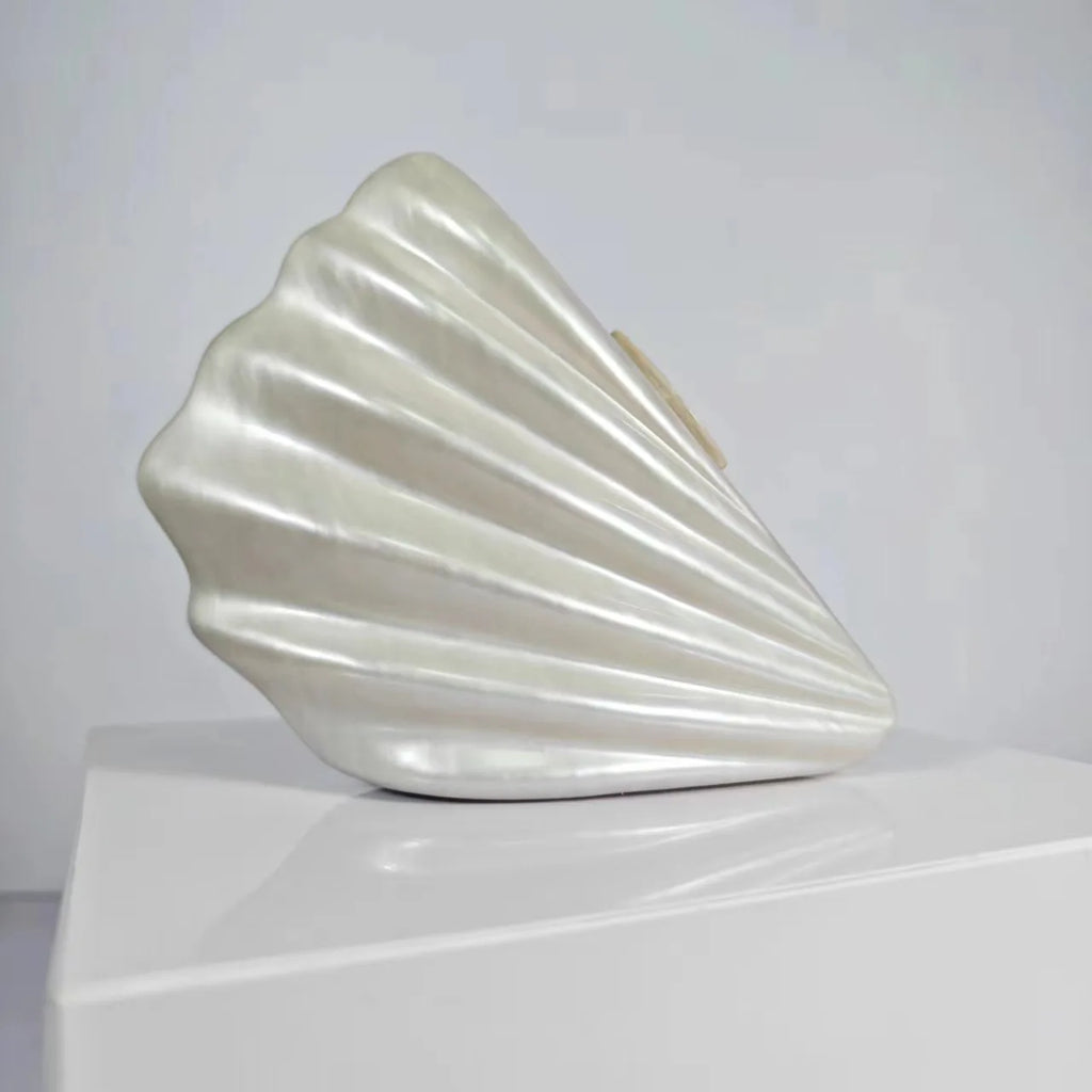 Shell Marble Pearl Box Clutch