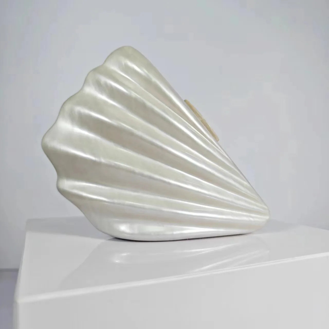 Shell Marble Pearl Box Clutch
