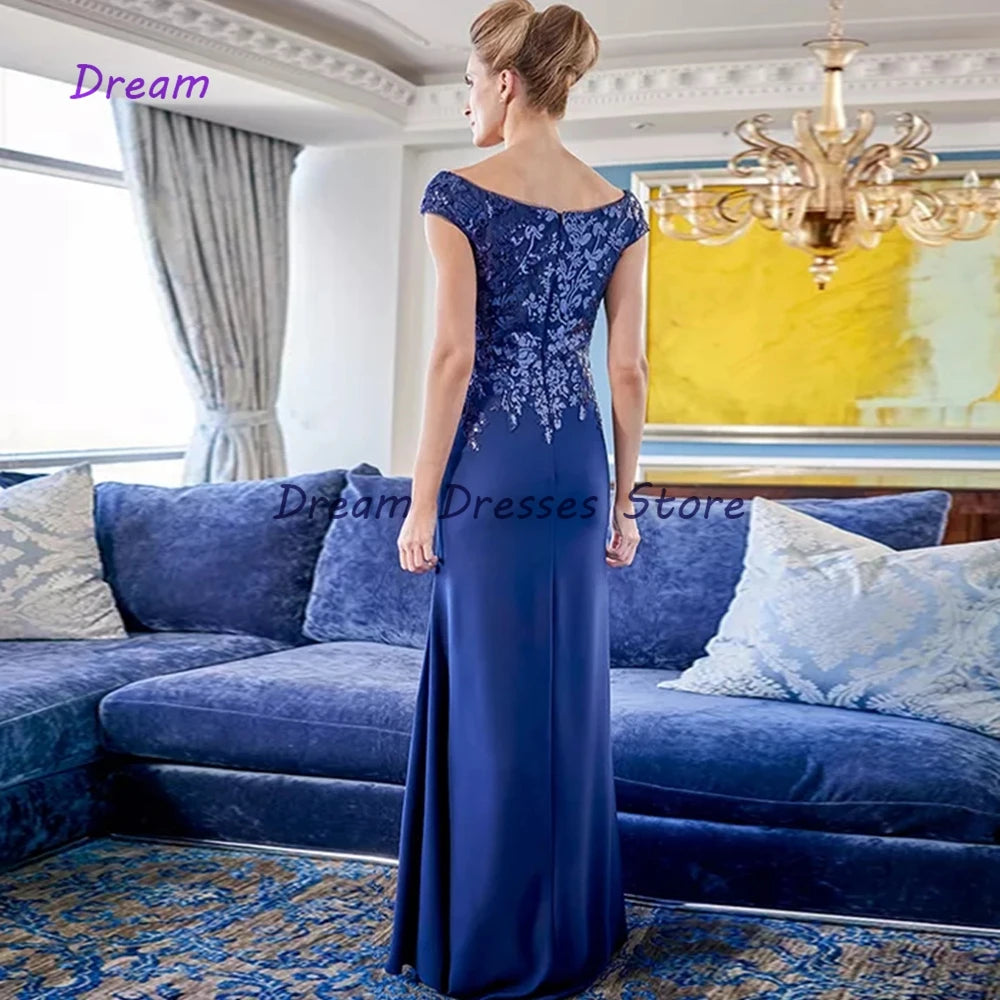 Off-Shoulder Sequin Sheath Mother of the Bride Dress