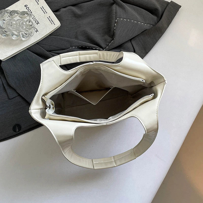Red Wedding Purse Fashion Handbag Clutch Women Korean Style Solid PU Leather Shoulder Bag Designer Bucket Tote Lady Commute Bag