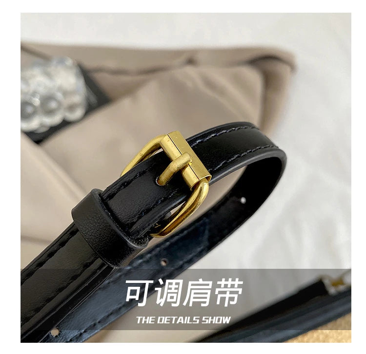Unique Elegant Diaper Bag Leather Ladies Messenger Purse High End Minimalist Trendy Crossbody Handbag
