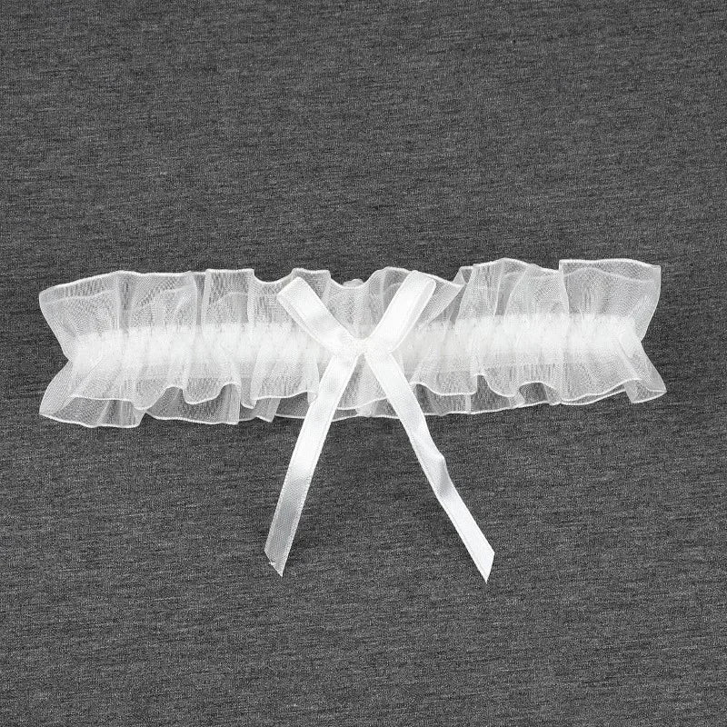 Women Sexy Bow Lace Leg Ring Lingerie Floral Garters Belt Bowknot Leg Loop Wedding Bridal Cosplay Lolita Girl Stocking Suspender